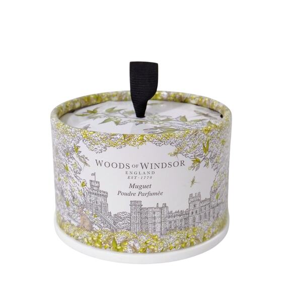 Woods of Windsor England Lily of the Valley Perfume Dusting Powder Puff NEW - Picture 2 of 4